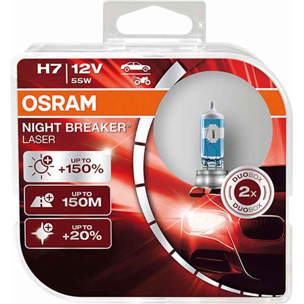 Lâmpada para carro Osram Night Breaker H7 55 W 12 V (2 unidades) (Recondicionado A+)