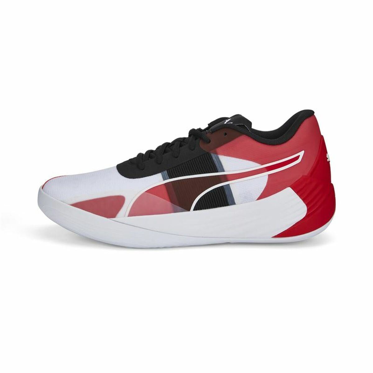 Tênis de basquete masculino Puma Fusion Nitro Team branco para adultos