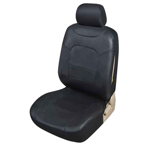 Funda de asiento Coche Set delantero y trasero Polipiel Negro (Reacondicionado B)