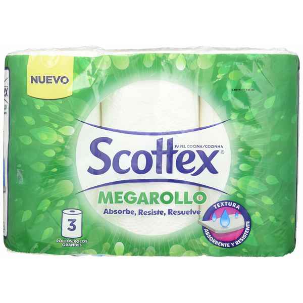 Papel de cozinha Scottex Megaroll (3 unidades) (Recondicionado A+)