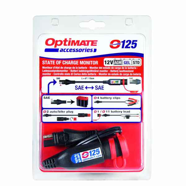 Carregador de Bateria Tecmate Optimate Monitor O-125 Car 12 V (Recondicionado A+)