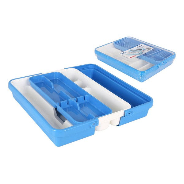 Organizador de Talheres Tontarelli Azul Branco (31,7 x 41,8 x 7,7 cm)