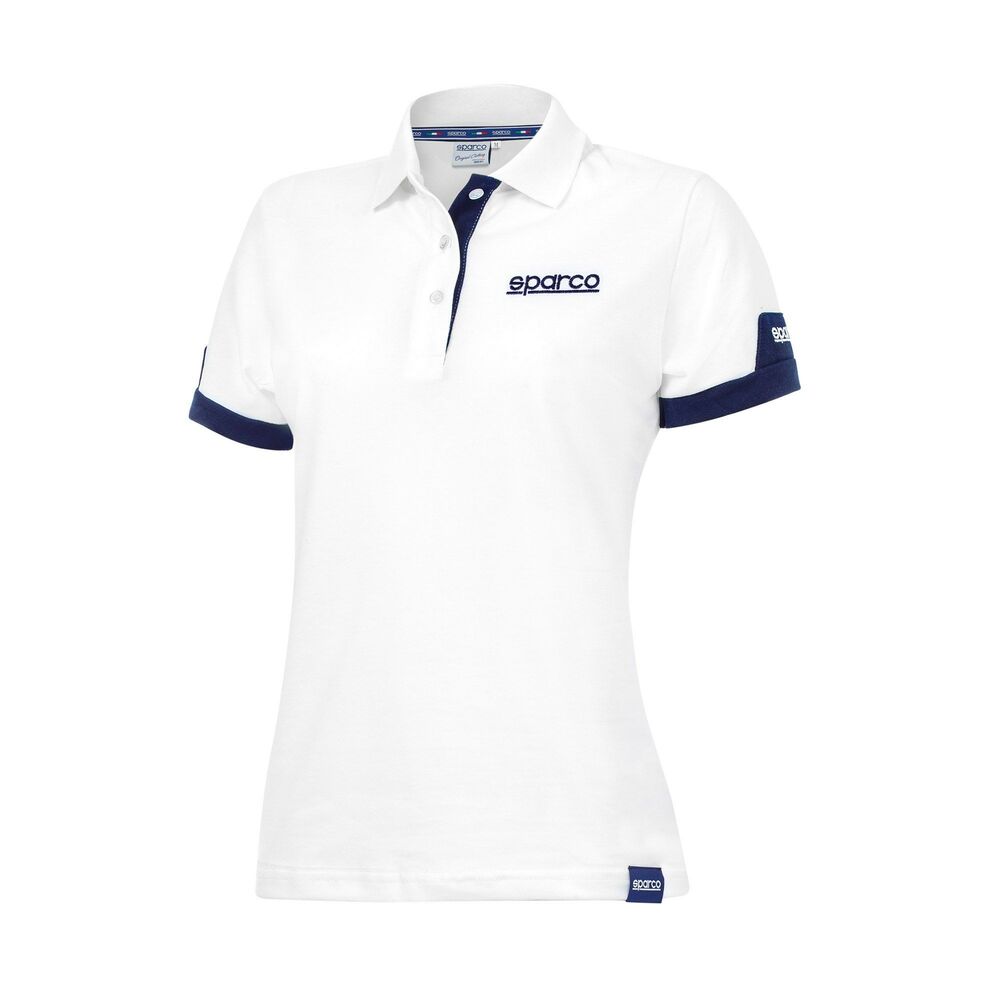 Sparco CORPORATE polo feminino de manga curta branco S