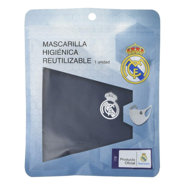 Mascarilla Higiénica de Tela Reutilizable Real Madrid C.F. Infantil Azul