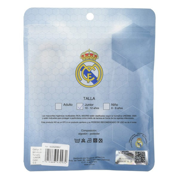 Mascarilla Higiénica de Tela Reutilizable Real Madrid C.F. Infantil Azul