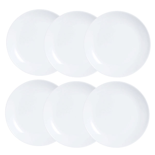 Set de Platos Luminarc Diwali 6 pcs Blanco Vidrio (19 cm)