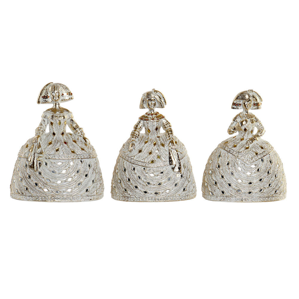 Figura Decorativa DKD Home Decor Resina Espejo Acabado envejecido (3 pcs) (17 x 12 x 22 cm)