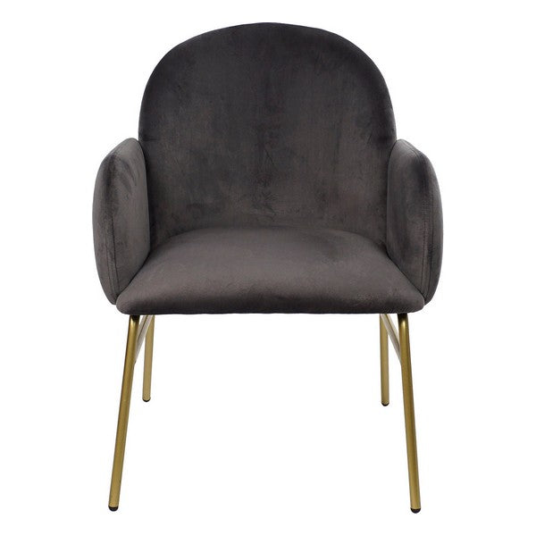 Sillón DKD Home Decor Gris Poliéster Metal Poliéster (73 x 63 x 82 cm)