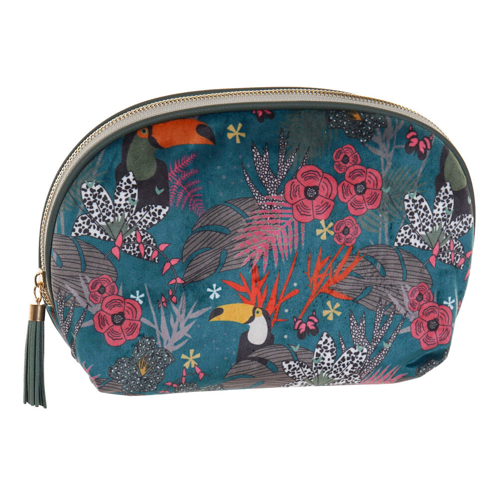 Bolsa de higiene pessoal DKD Home Decor Poliéster Verde Tropical (27 x 9 x 17 cm)