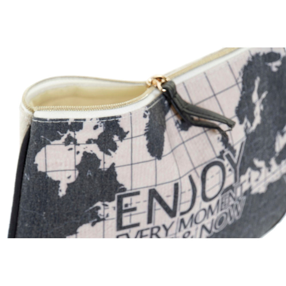 Bolsa de higiene pessoal DKD Home Decor Black Polyester Loft World Map (20 x 1 x 15 cm)