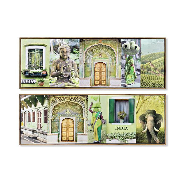 Cuadro DKD Home Decor India Lacado (2 pcs) (120 x 2 x 40 cm)