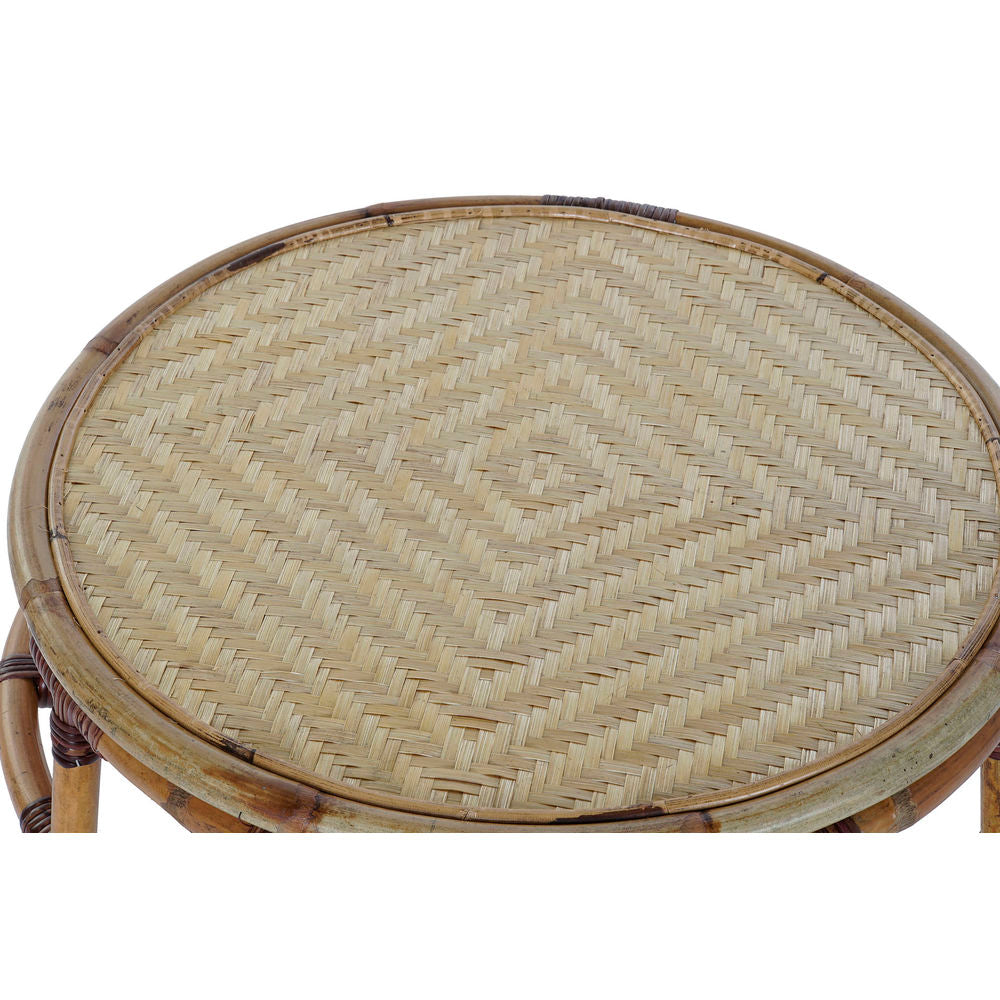 Mesa lateral DKD Home Decor Bamboo Rattan (60 x 60 x 42 cm)