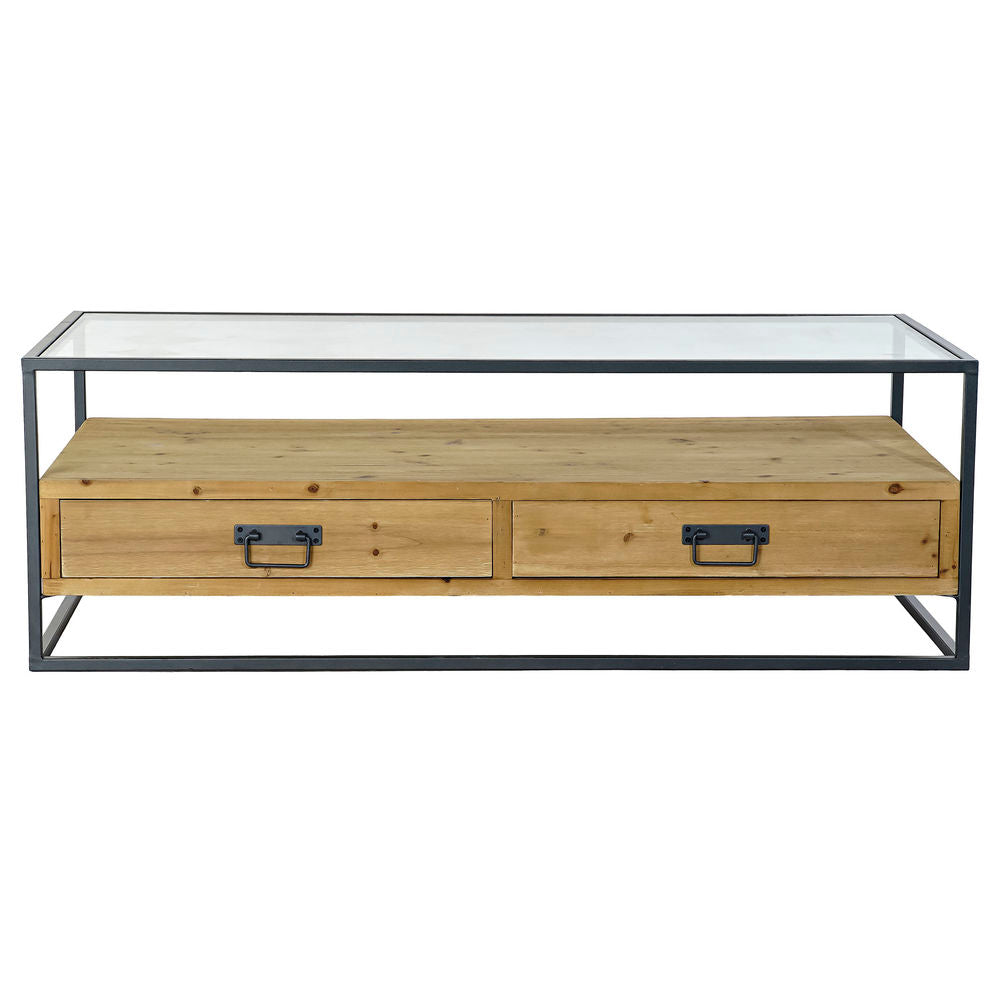 Mesa de Centro DKD Home Decor Metal Cristal Abeto (120 x 60 x 40 cm)