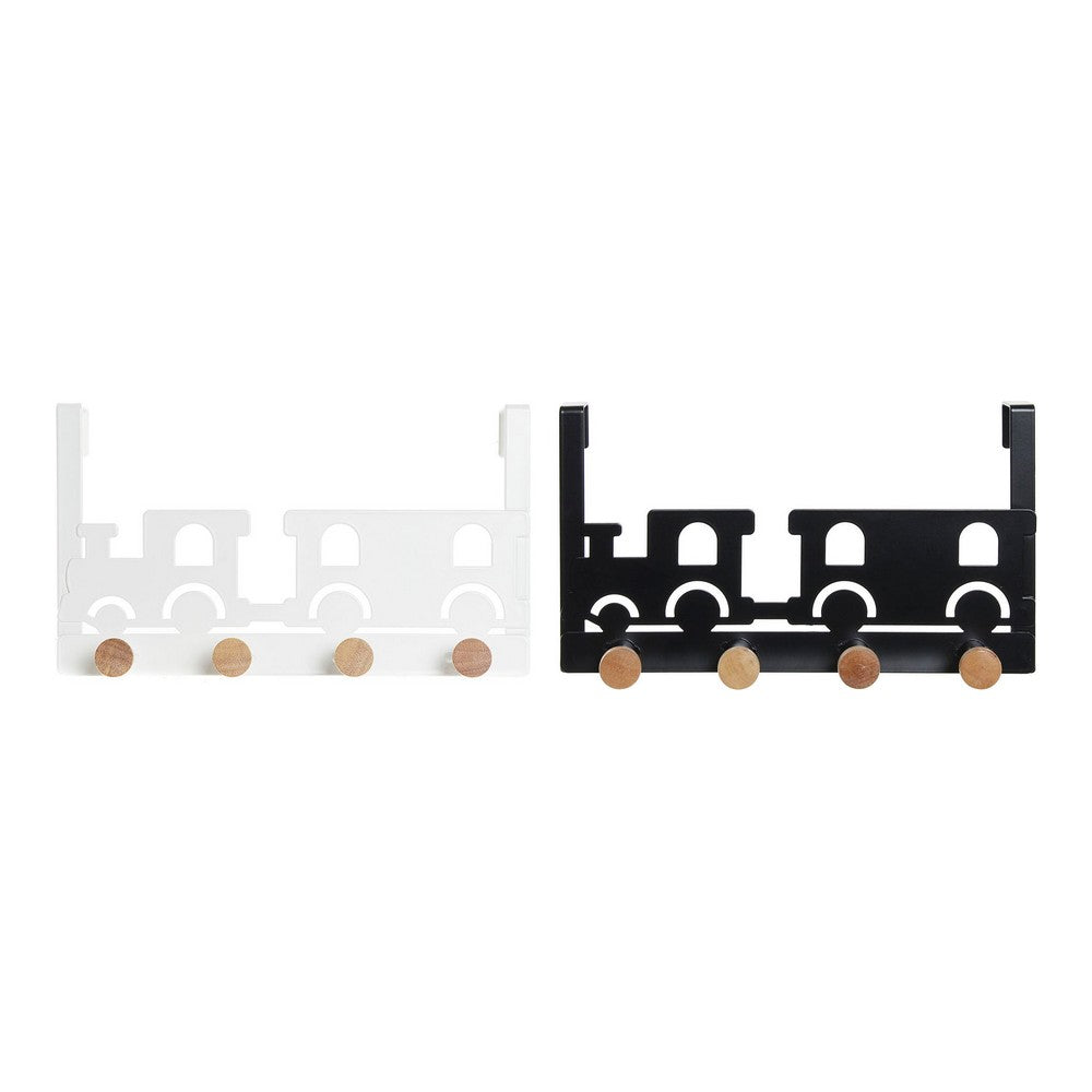 Perchero para Puertas DKD Home Decor Tren Metal Madera MDF (2 pcs) (28.5 x 8.5 x 16.5 cm)