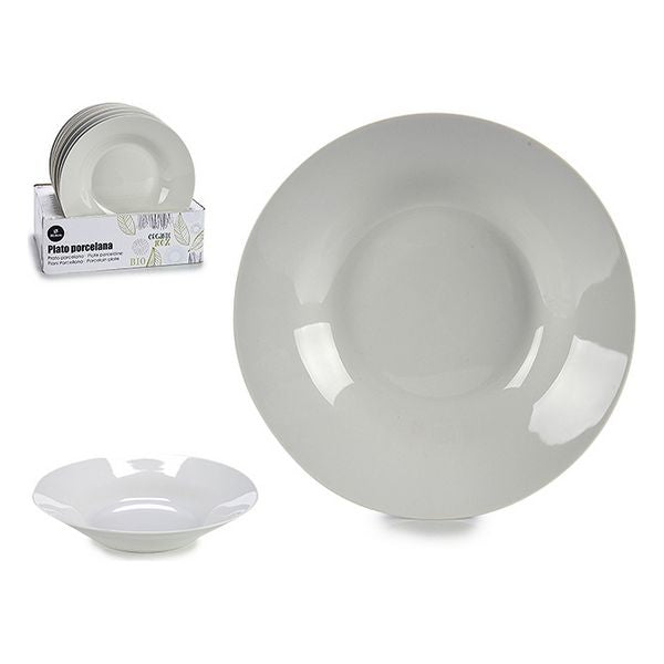 Plato Hondo Blanco Porcelana (Ø 20,6 cm)