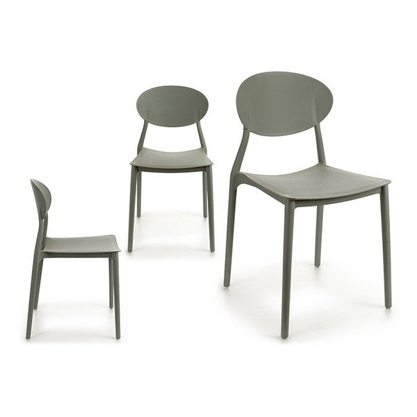 Silla de Comedor Gris Plástico (41 x 81 x 49 cm)