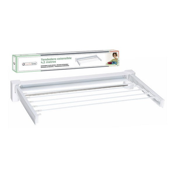 Rack de secagem extensível branco Confortime (4,2 m)