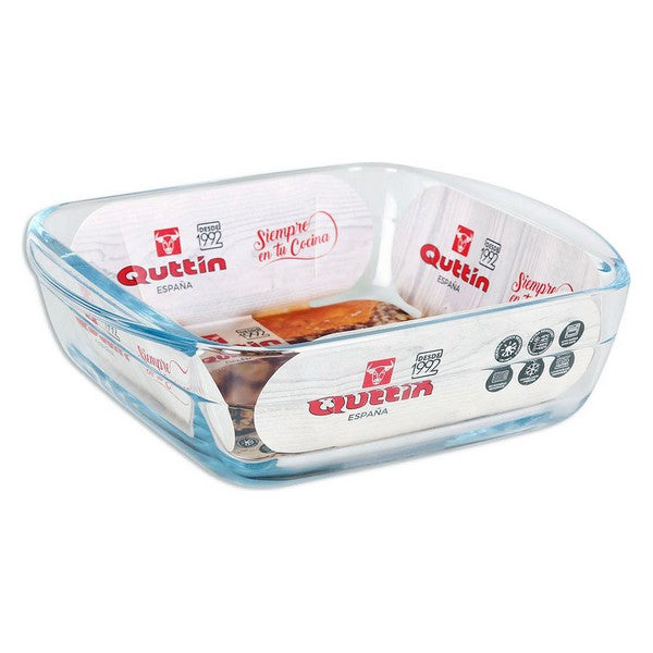 Fuente de Cocina Quttin 1,1 L Cristal Cuadrada (19,7 x 16,8 x 5,6 cm)