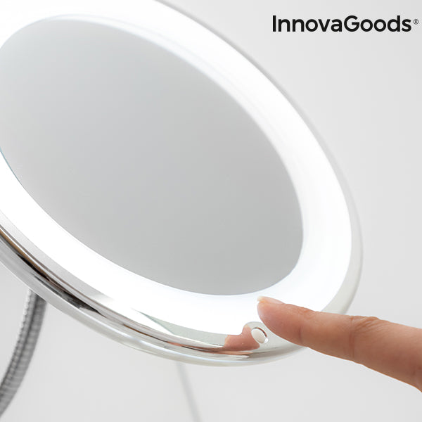 Espejo de Aumento LED con Brazo Flexible y Ventosa Mizoom InnovaGoods