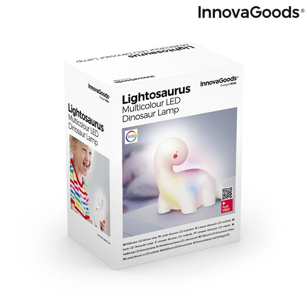 Lâmpada de dinossauro LED multicolor InnovaGoods Lightosaurus