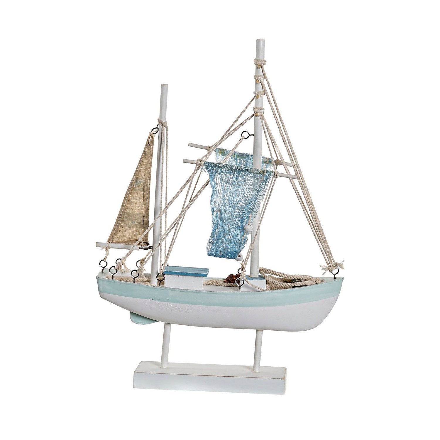 Figura decorativa DKD Home Decor Algodão Barco Madeira MDF (29 x 8 x 40,5 cm)