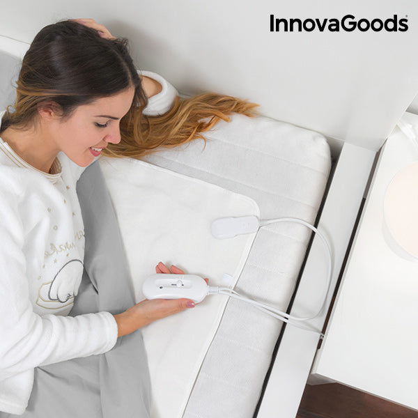 Aquecedor elétrico de cama InnovaGoods 80 x 150 cm 60 W branco