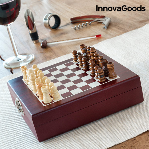 Conjunto de acessórios para vinho e xadrez InnovaGoods (37 peças)