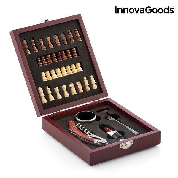 Conjunto de acessórios para vinho e xadrez InnovaGoods (37 peças)