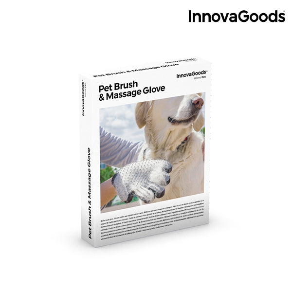 Luva InnovaGoods para escovar e massagear animais de estimação